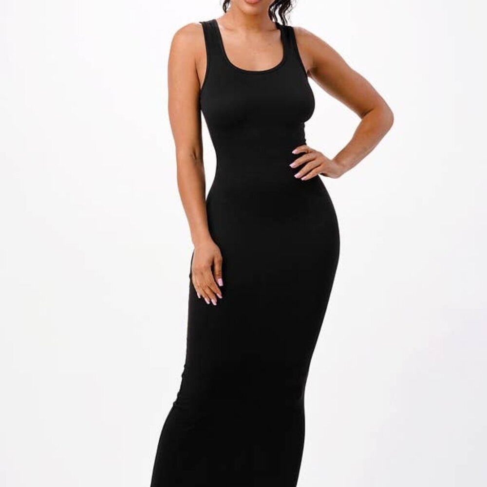 Black Bodycon Maxi Tank Dress